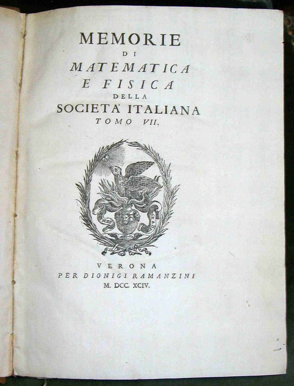 Memorie di Matematica e Fisica della Società Italiana. Tomo VII