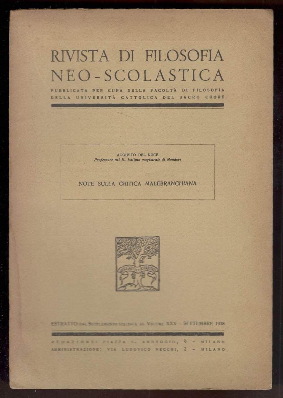 Note sulla critica malebranchiana