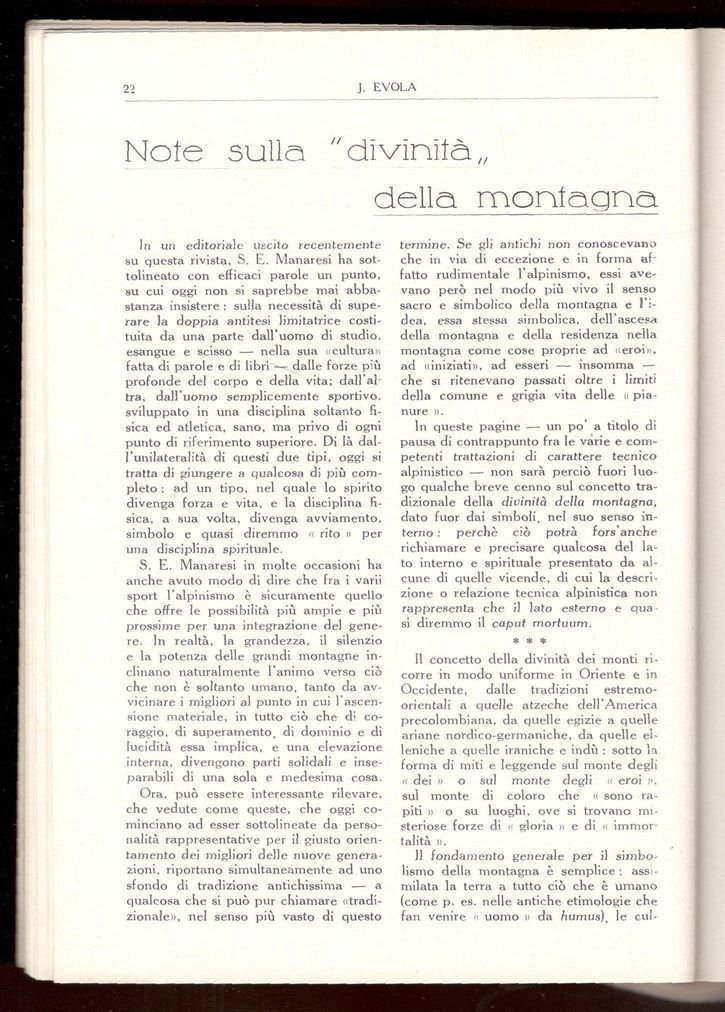 Note sulla 'divinità' della montagna. In: Rivista mensile del Club …