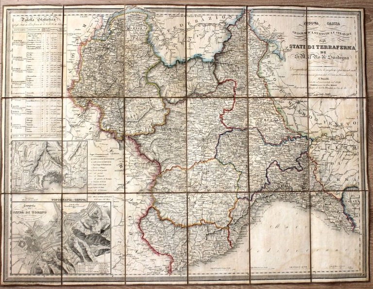 Nuova carta geografica, statistica e stradale degli Stati di Terraferma …