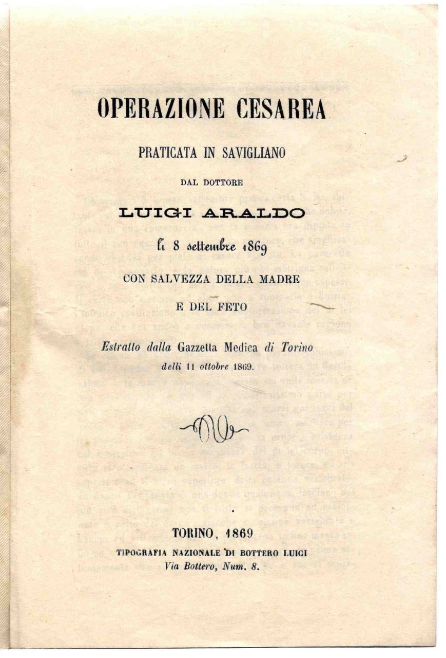 Operazione cesarea praticata in Savigliano dal dottore Luigi Araldo li … | Immagine principale