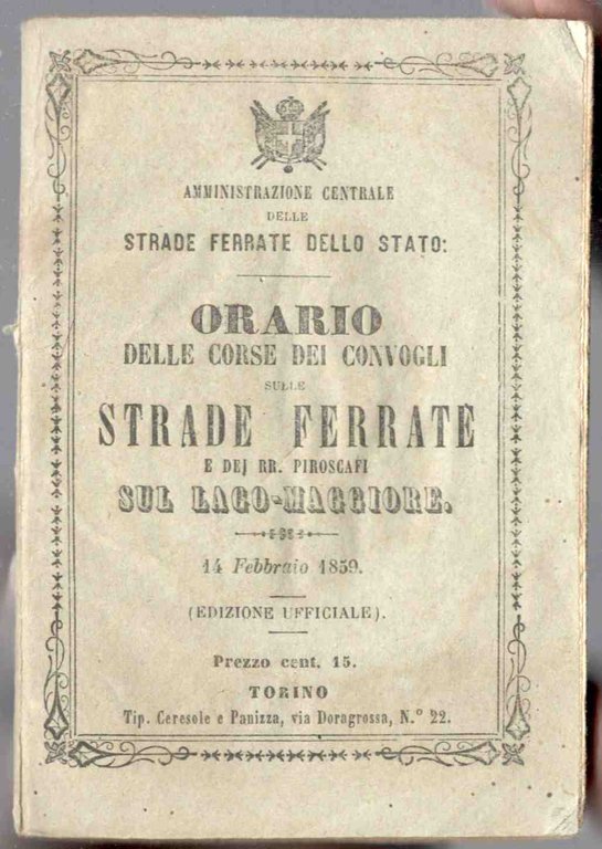 Orario delle corse dei convogli sulle strade ferrate e dei … | Immagine Gallery 1