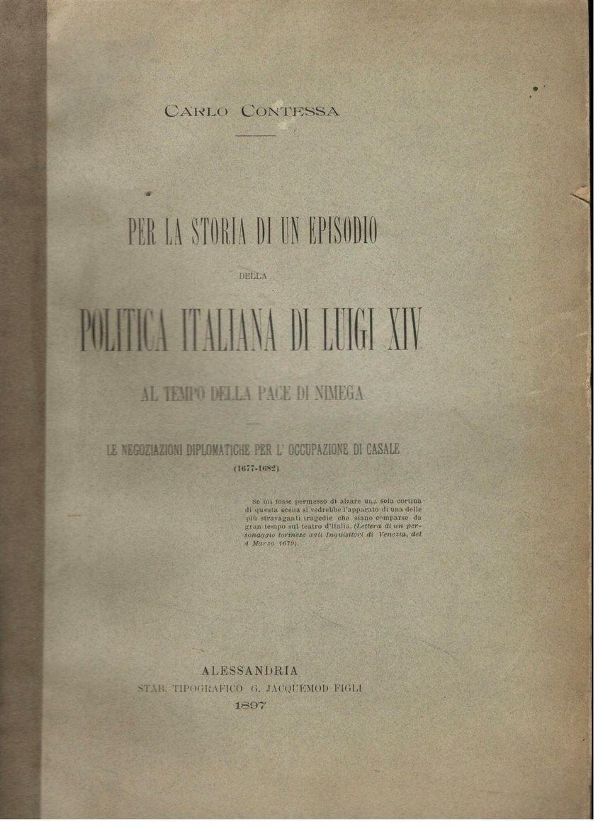 Per la storia di un episodio della politica italiana di …