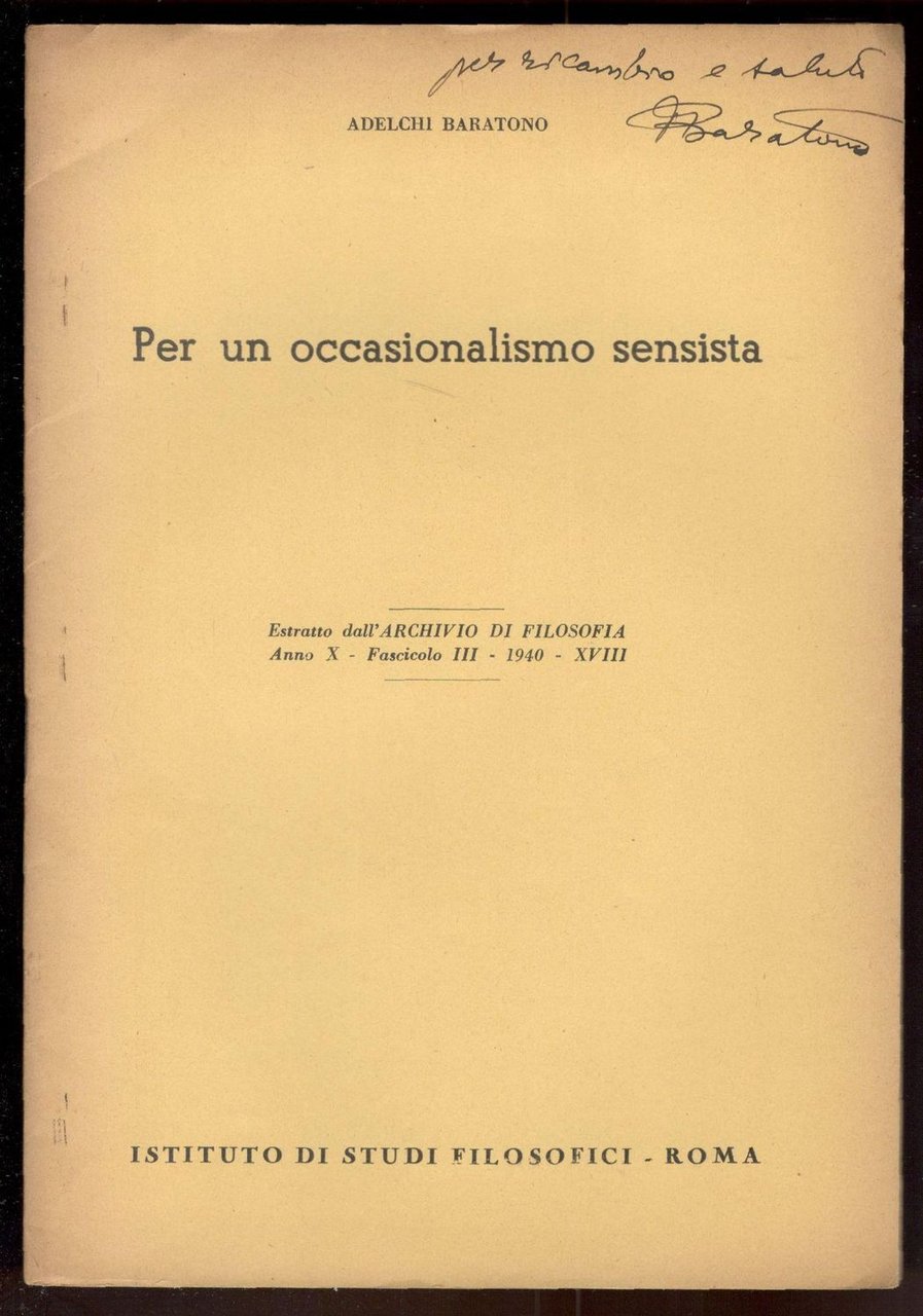 Per un occasionalismo sensista