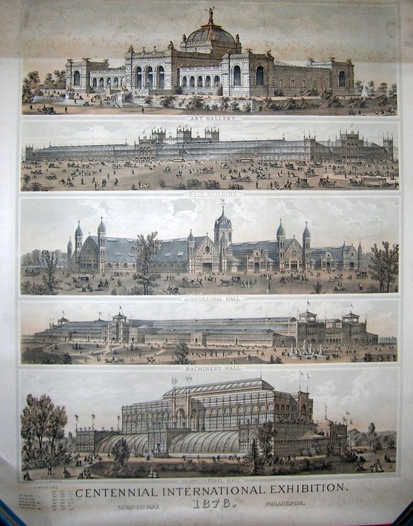 Philadelphia. Original print of the Centennial International Exhibition of Philadelphia …