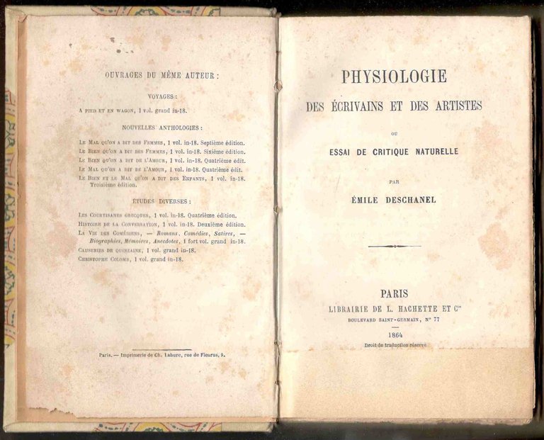 Physiologie des écrivains et des artistes, ou Essai de critique …