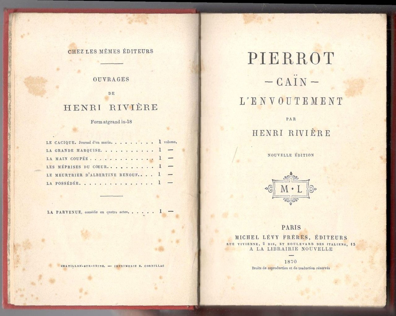 Pierrot - Caïn - L'Envoutement.