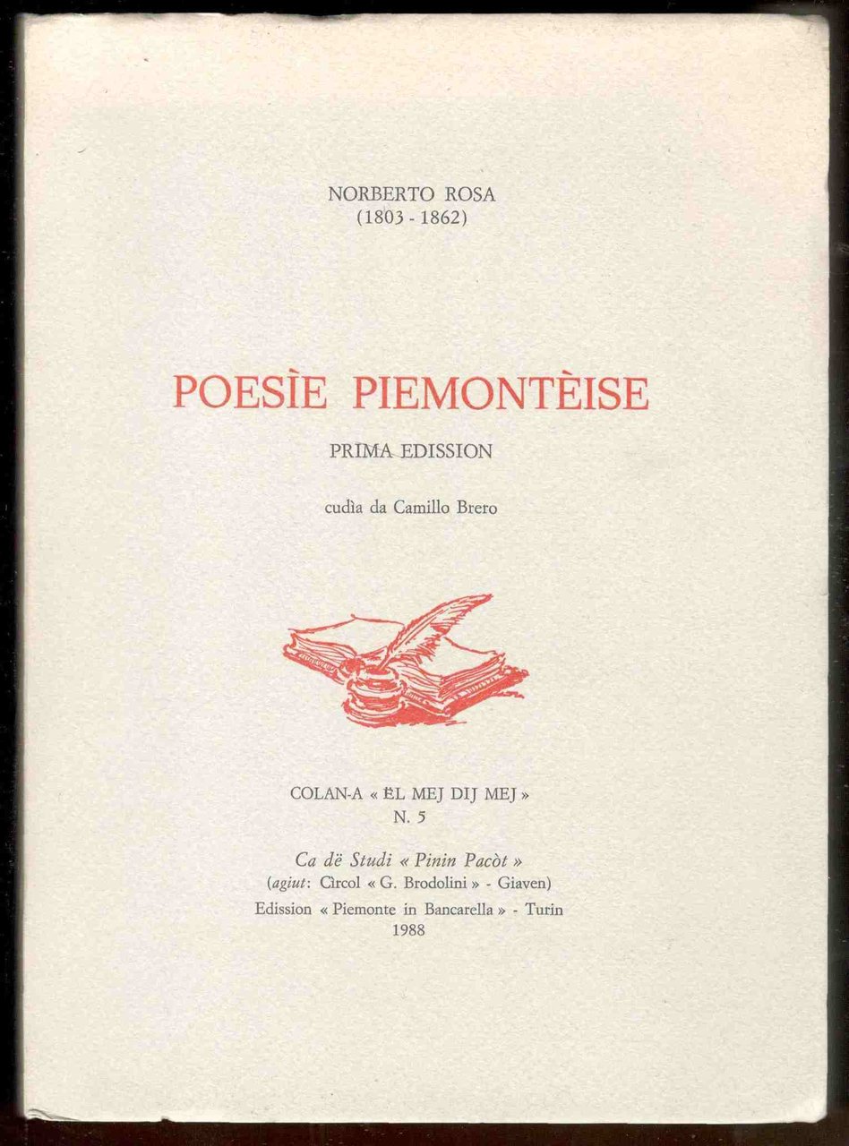 Poesìe piemontèise. Prima edission edita da Camillo Brero