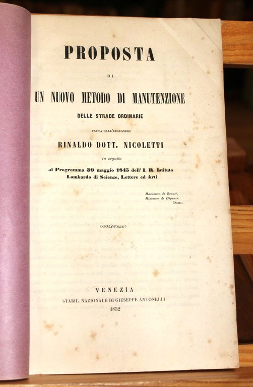 Proposta di un nuovo metodo di manutenzione delle strade ordinarie …