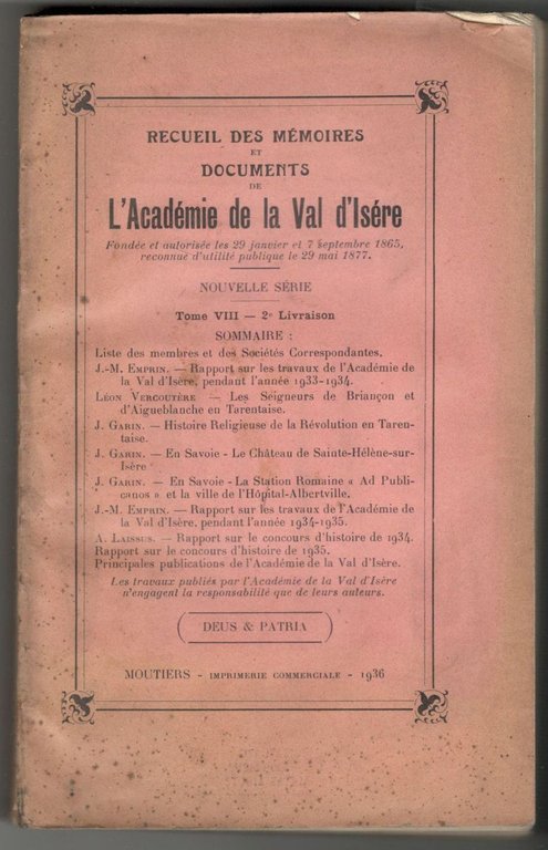 Recueil des mémoires et Documents de l'Académie de la Val …