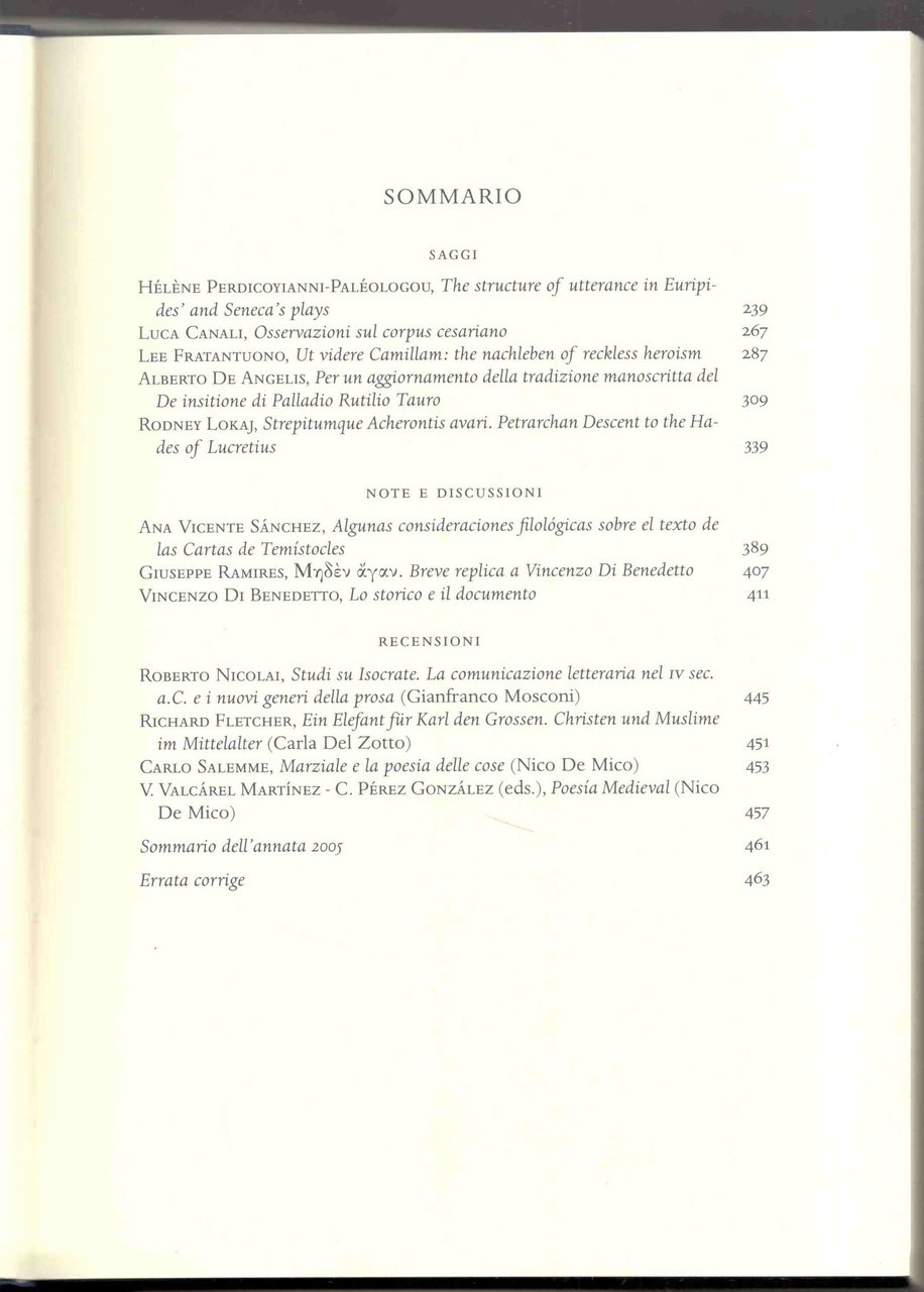 Rivista di cultura classica e medievale. Anno XLVIII. Numero 2. …