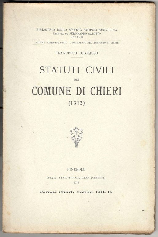 Statuti civili del comune di Chieri (1313)
