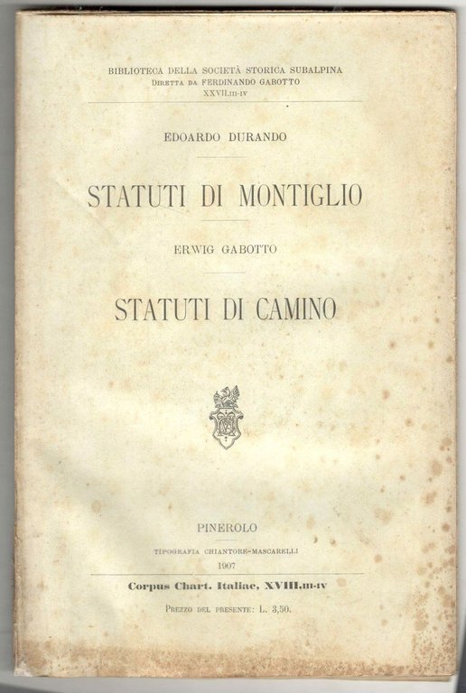 Statuti di Montiglio. Statuti di Camino