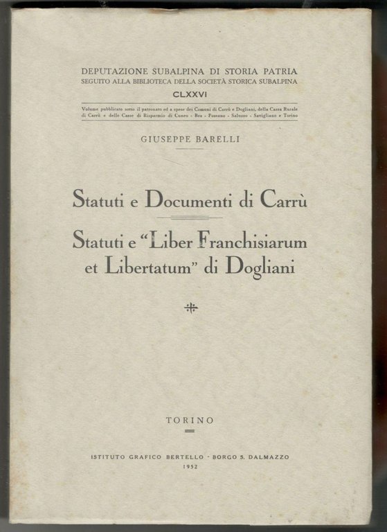 Statuti e documenti di Carrù - Statuti e 'Liber franchisiarum …