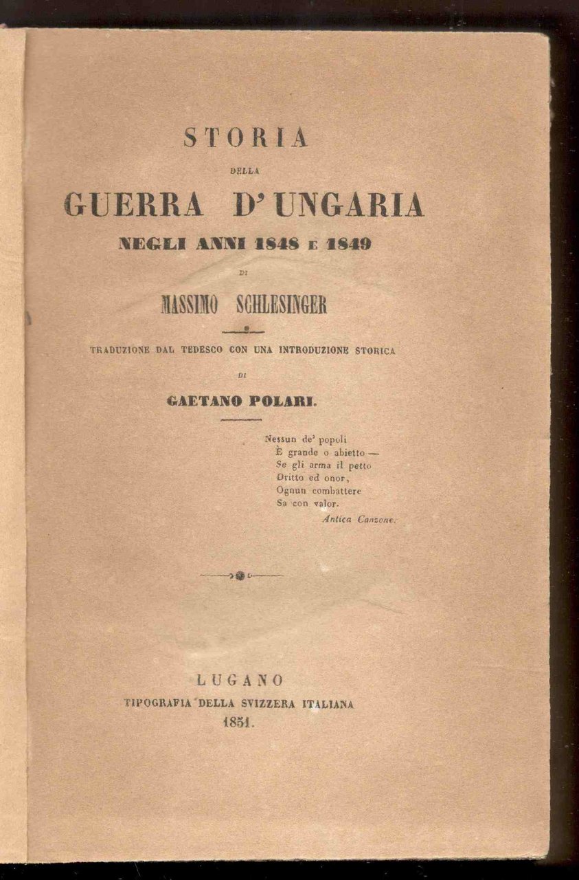 Storia della Guerra d'Ungheria negli anni 1848 e 1849