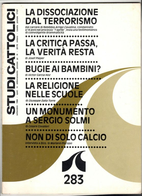 Studi cattolici. Mensile di studi e di attualità anno XXVIII. …