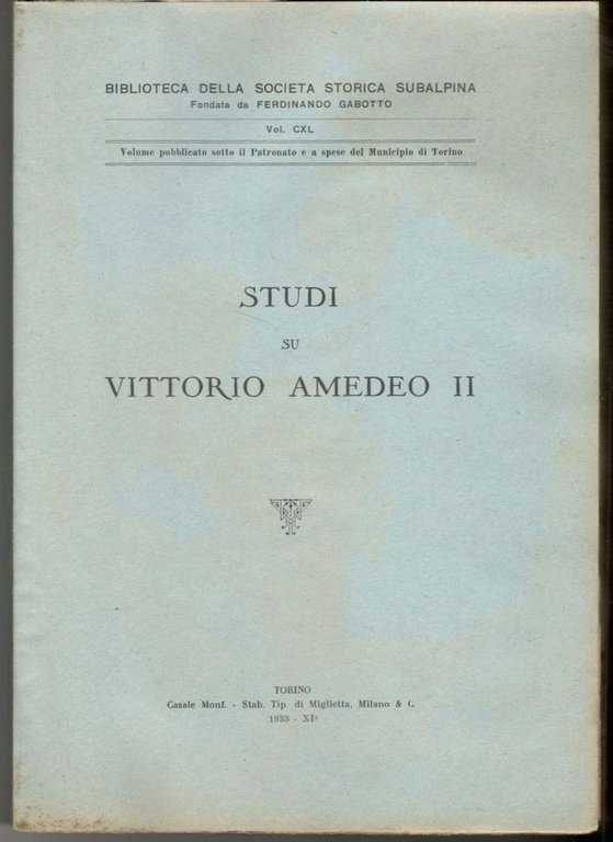 Studi su Vittorio Amedeo II