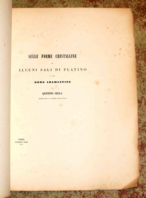 Sulle forme cristalline di alcuni sali di platino e del …