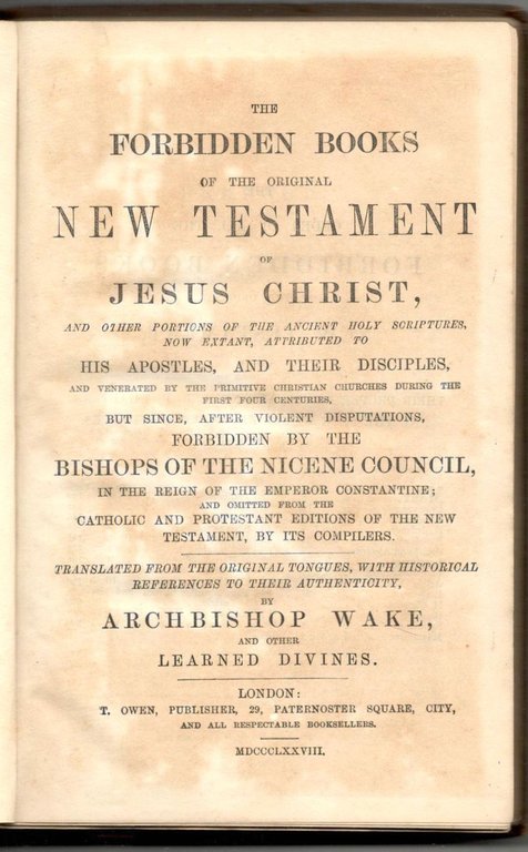 The Forbidden Books of the original New Testament of Jesus …