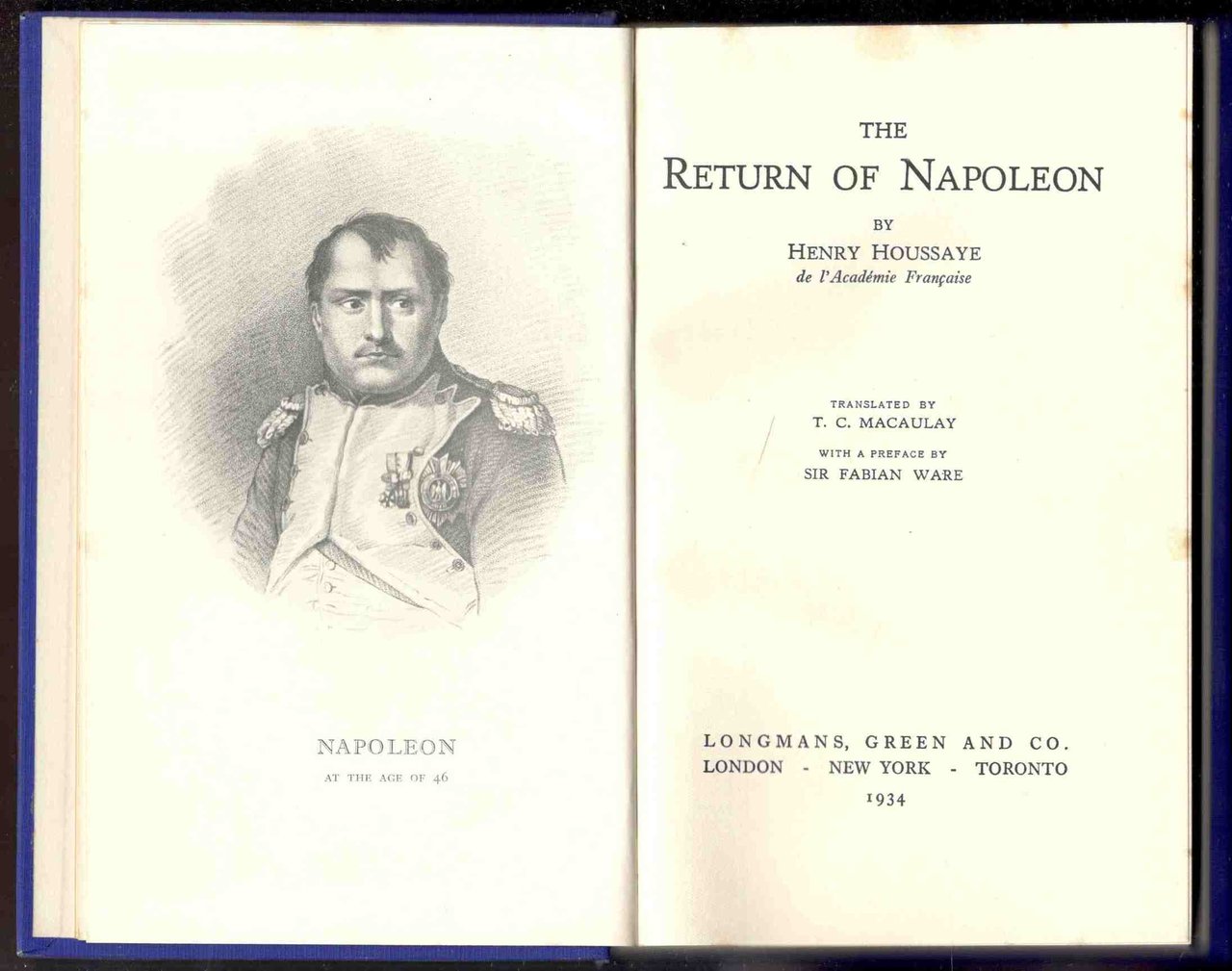 The return of Napoleon. Translated by T. C. Macaulay. With …