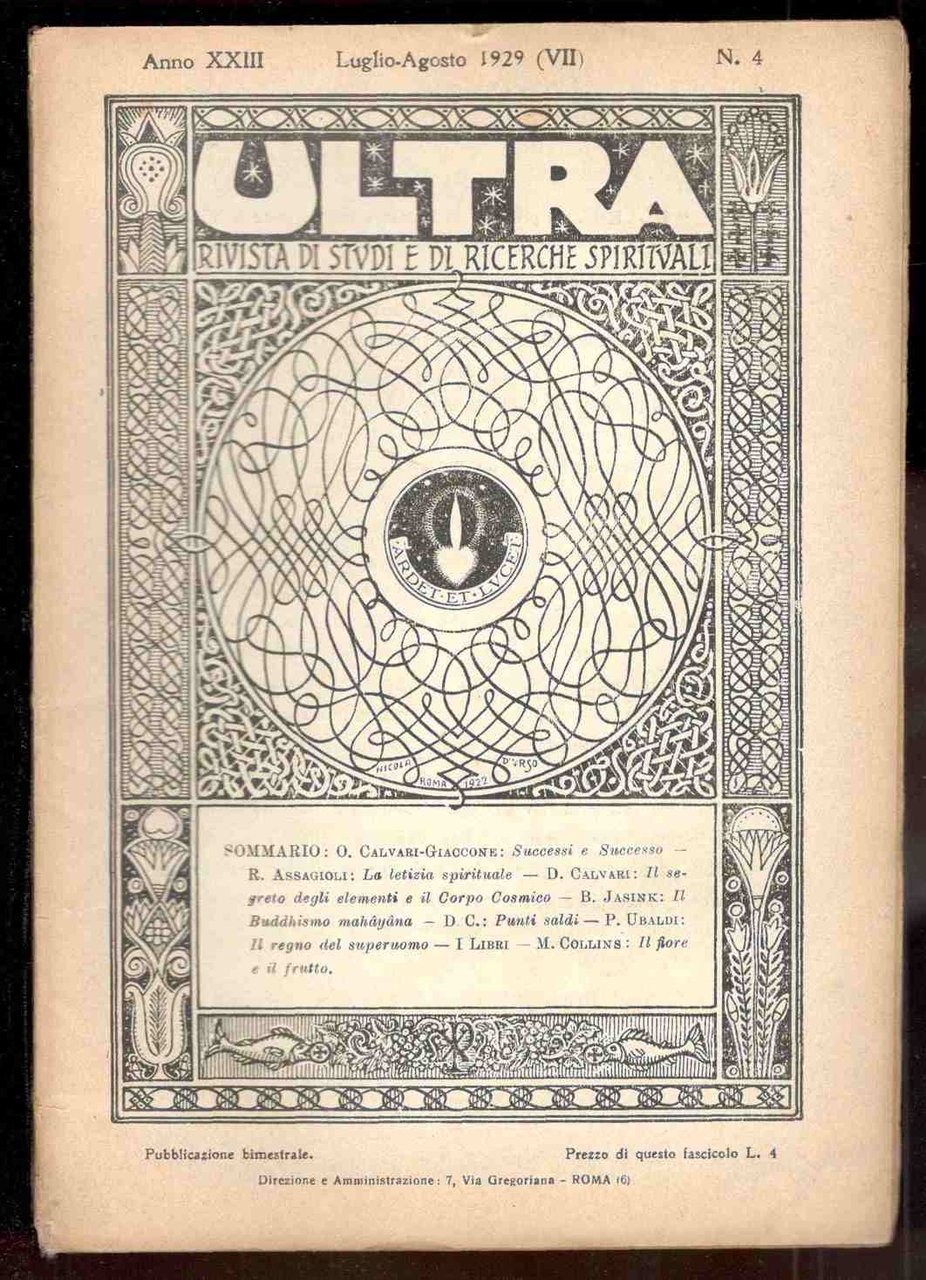 ULTRA. Rivista di studi e di ricerche spirituali. Anno XXIII, … | Immagine principale