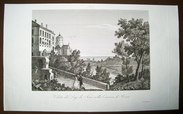 VEDUTA DEL LAGO DI NEMI NELLA COMARCA DI ROMA