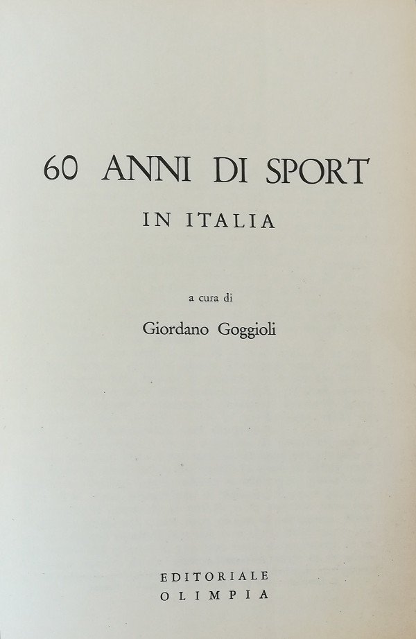 60 ANNI DI SPORT IN ITALIA
