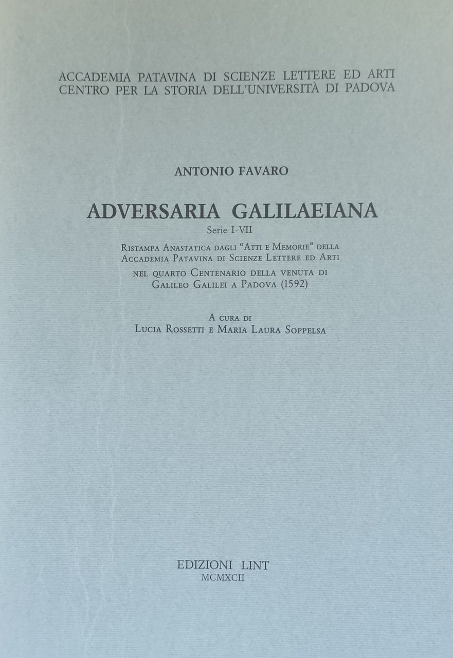 ADVERSARIA GALILAEIANA SERIE I-VII