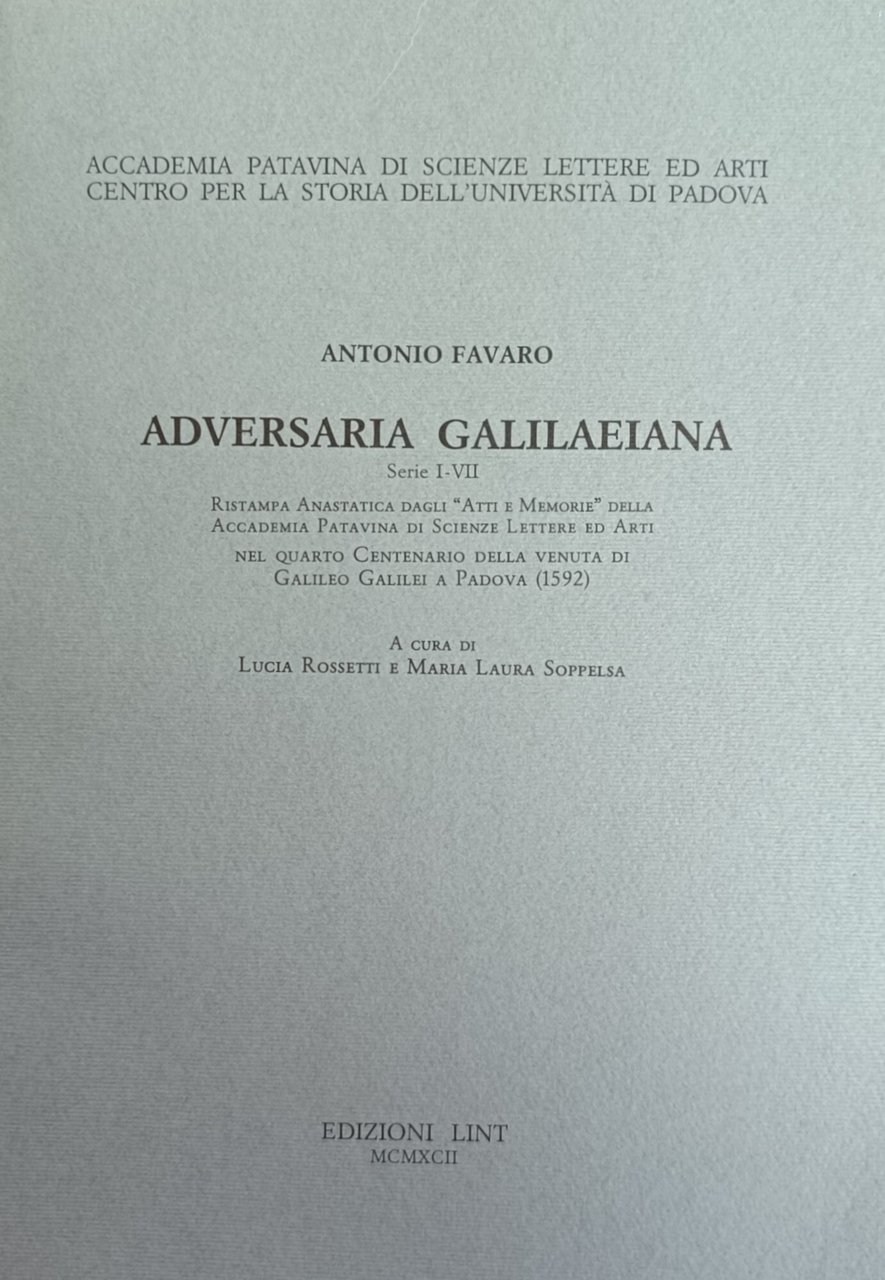ADVERSARIA GALILEIANA | Immagine principale