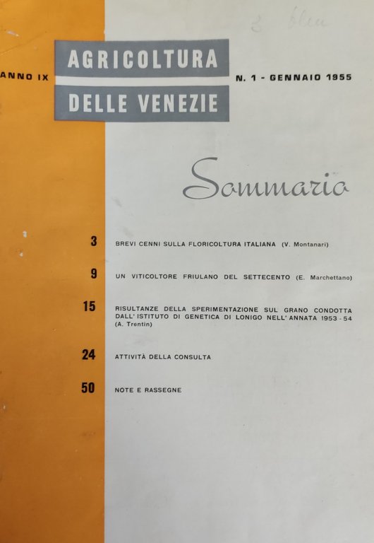 AGRICOLTURA DELLE VENEZIE. ANNO IX
