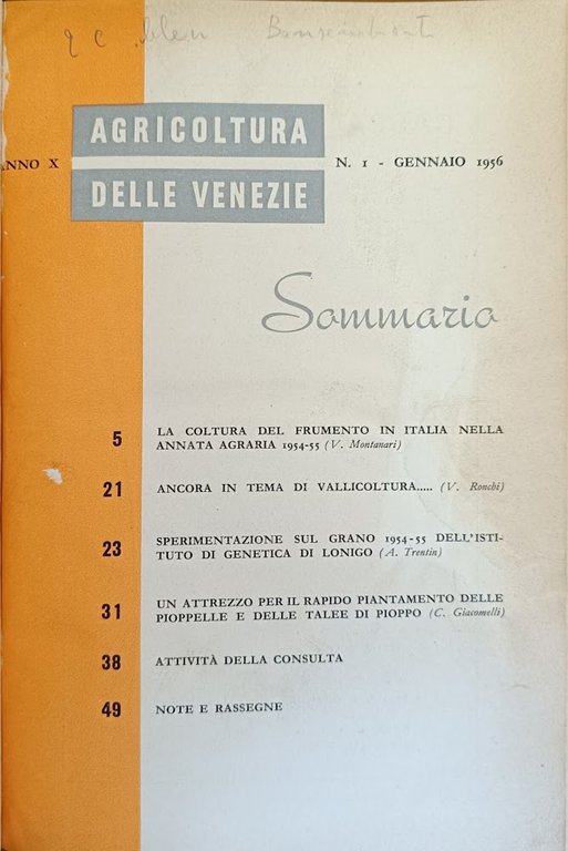 AGRICOLTURA DELLE VENEZIE. ANNO X