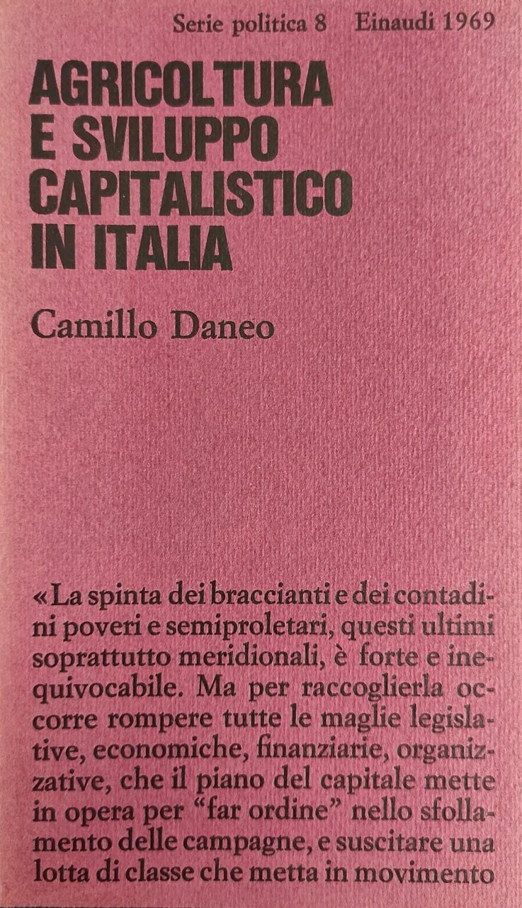 AGRICOLTURA E SVILUPPO CAPITALISTICO IN ITALIA