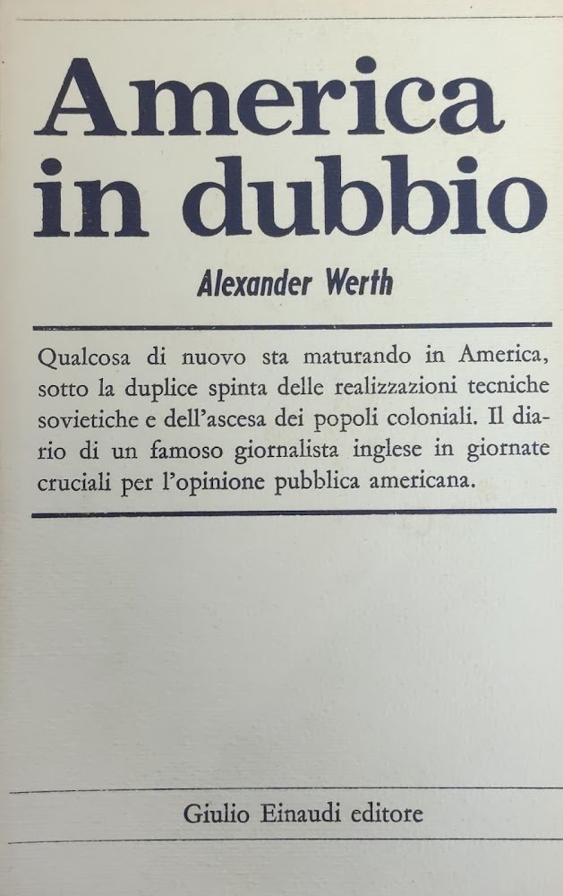 AMERICA IN DUBBIO