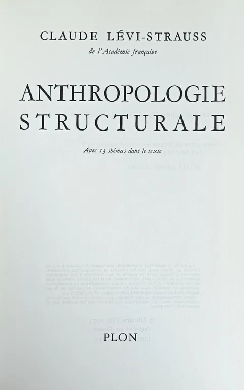 ANTHROPOLOGIE STRUCTURALE