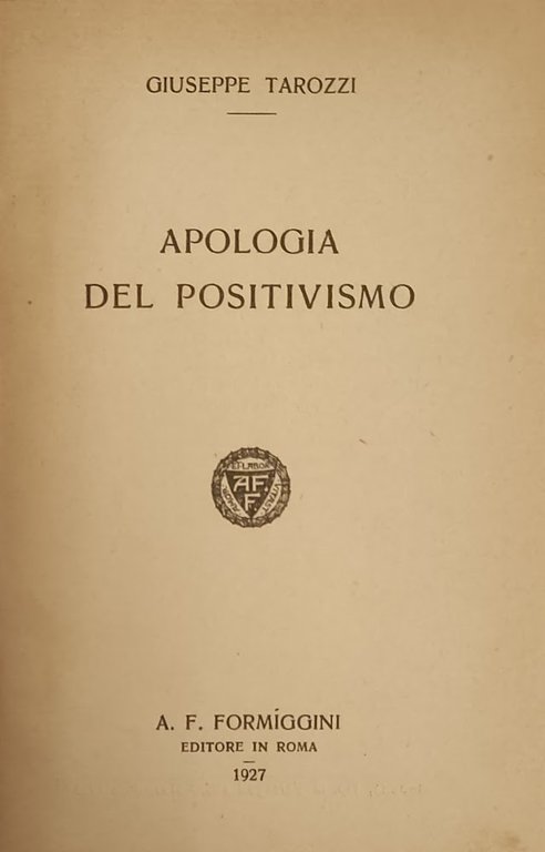 APOLOGIA DEL POSITIVISMO