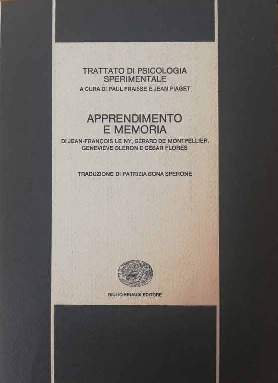 APPRENDIMENTO E MEMORIA