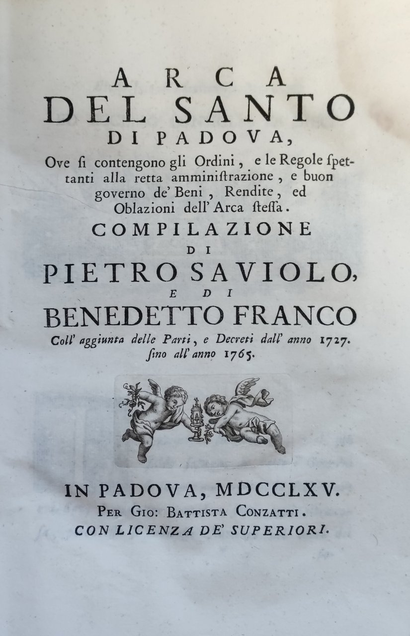 ARCA DEL SANTO DI PADOVA, OVE SI CONTENGONO GLI ORDINI, … | Immagine principale