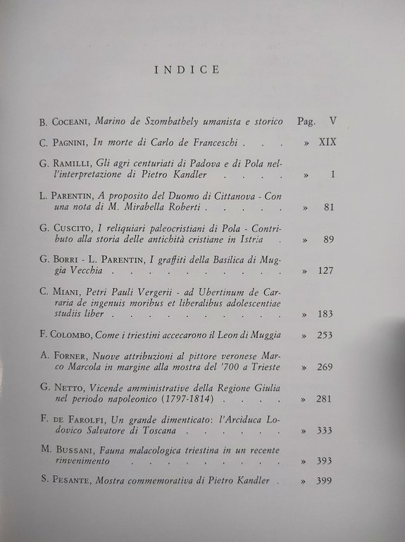 ATTI E MEMORIE DELLA SOCIETA' ISTRIANA DI ARCHEOLOGIA E STORIA …