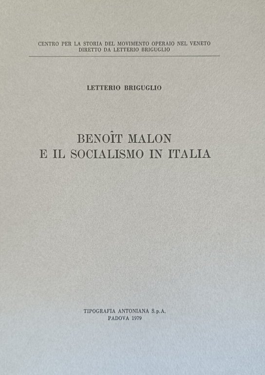 BENOIT MALON E IL SOCIALISMO IN ITALIA