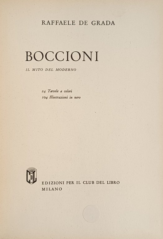 BOCCIONI. IL MITO DEL MODERNO