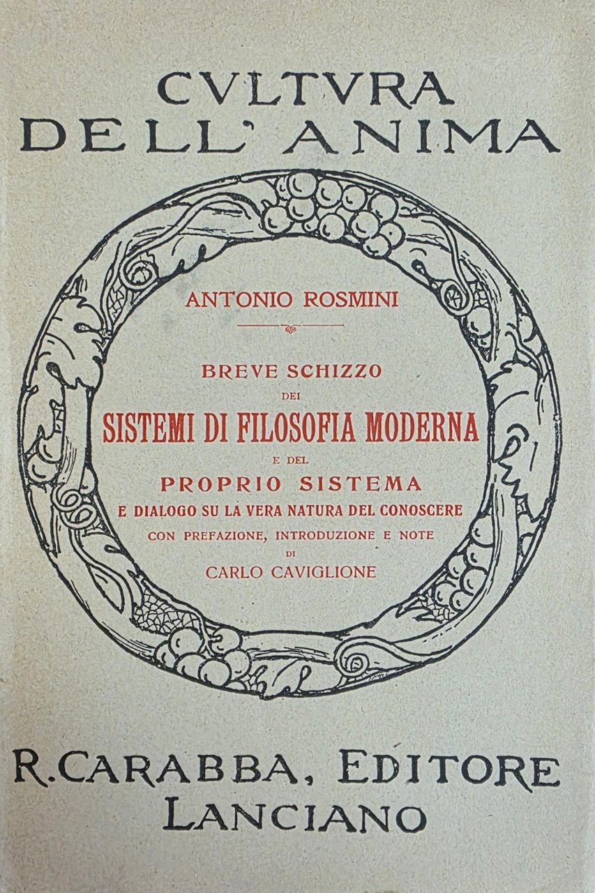 BREVE SCHIZZO DEI SISTEMI DI FILOSOFIA MODERNA E DEL PROPRIO … | Immagine principale