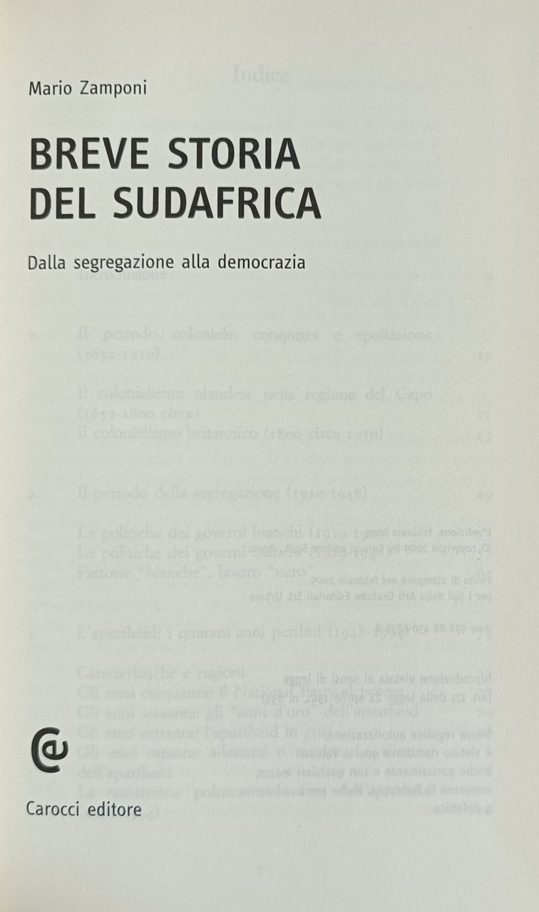 BREVE STORIA DEL SUDAFRICA. DALLA SEGREGAZIONE ALLA DEMOCRAZIA