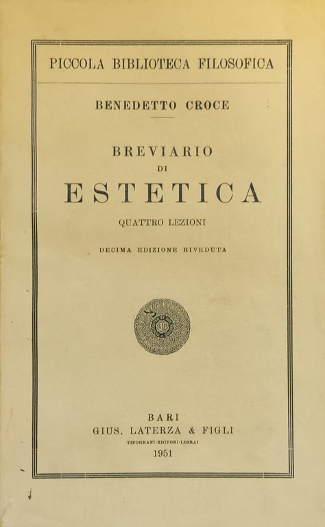 BREVIARIO DI ESTETICA. QUATTRO LEZIONI