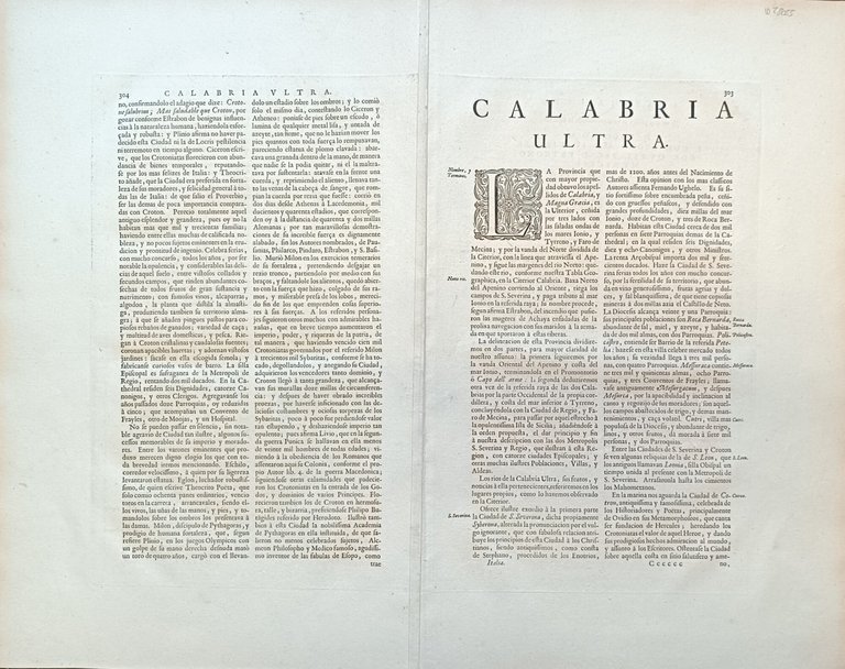 CALABRIA ULTRA OLIM ALTERA MAGNAE GRAECIAE PARS