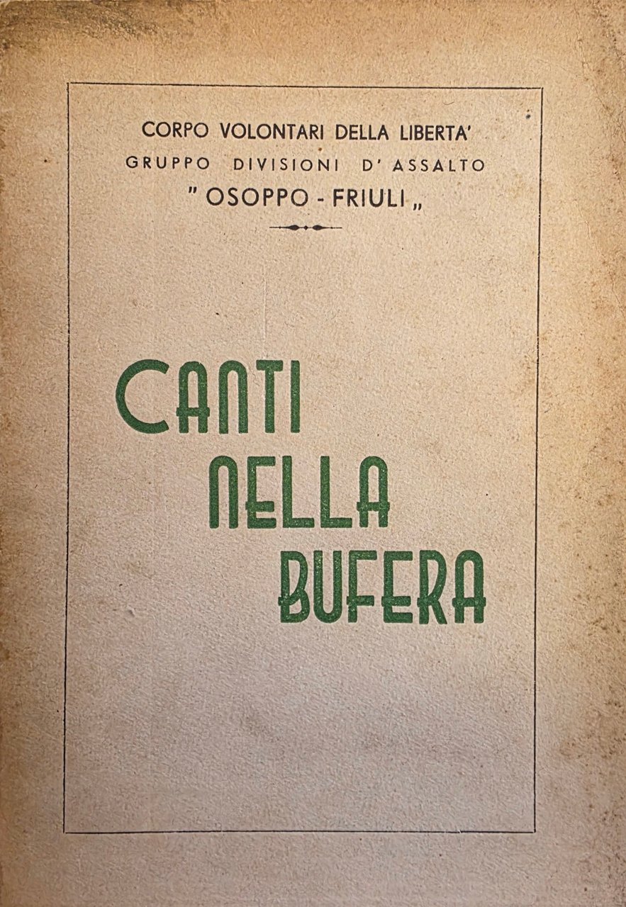 CANTO NELLA BUFERA