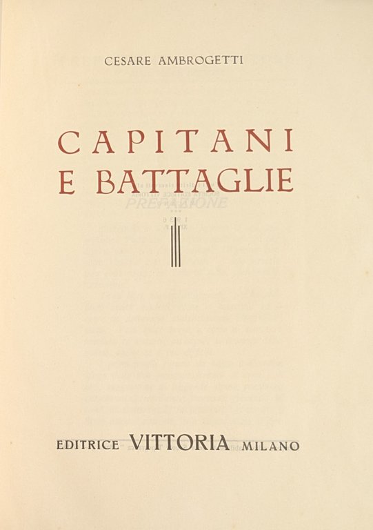 CAPITANI E BATTAGLIE
