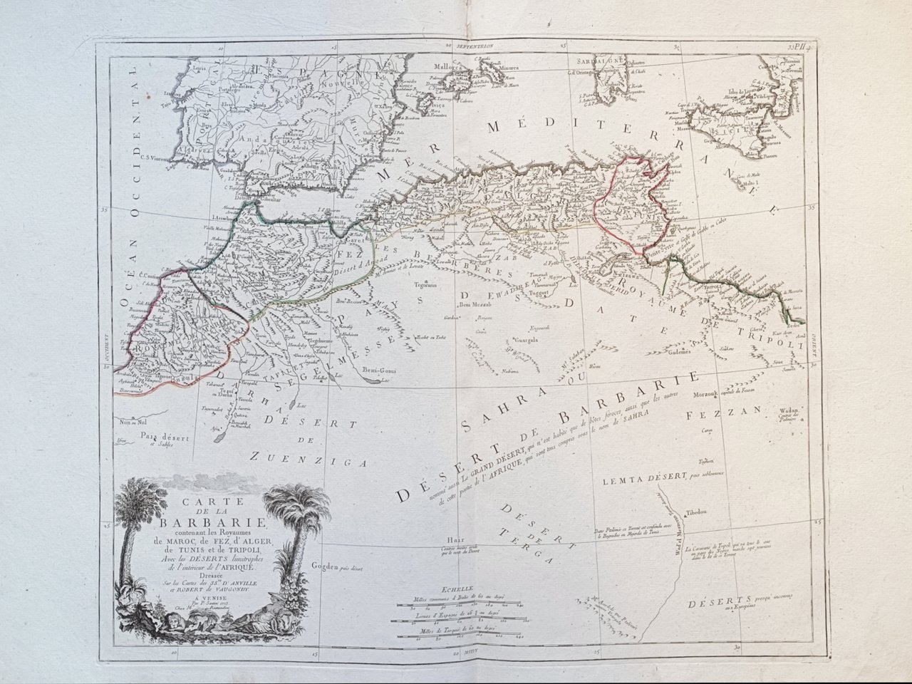 CARTE DE LA BARBARIE, CONTENANT LES ROYAUMES DE MAROC, DE …