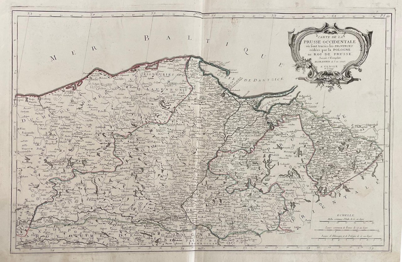 CARTE DE LA PRUSSE OCCIDENTALE OU SONT TRACEES LES PROVINCES …