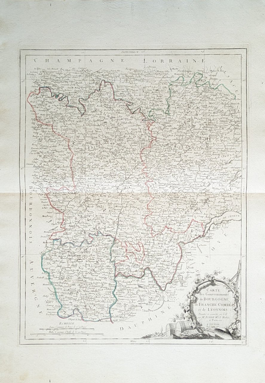 CARTE DES GOUVERNEMENTS DE BOURGOGNE, DE FRANCHE COMTE' ET DE …