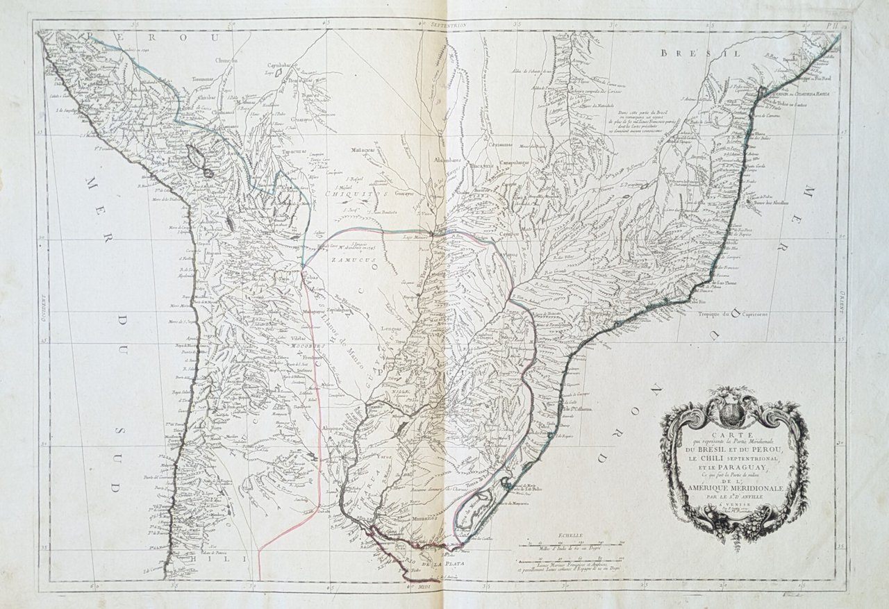CARTE QUI REPRESENTE LA PARTIE MERIDIONALE DU BRESIL ET DU …